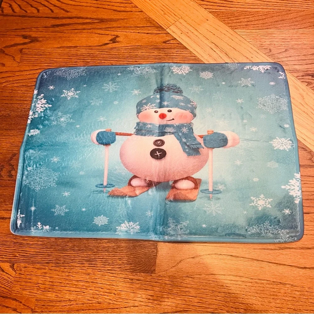 Ski Snow Man Foam Floor mat 22.5”x 16” Rectangular New